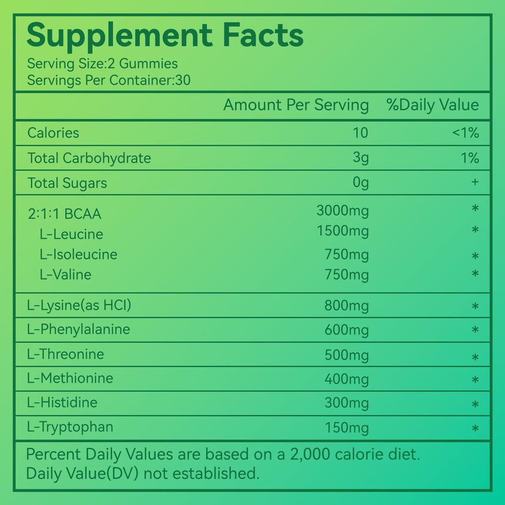 Close-up of SmideHeal EAA Gummies Apple flavor – 5750 mg per serving