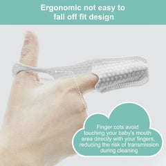 Finger cot worn on finger for baby cleaning