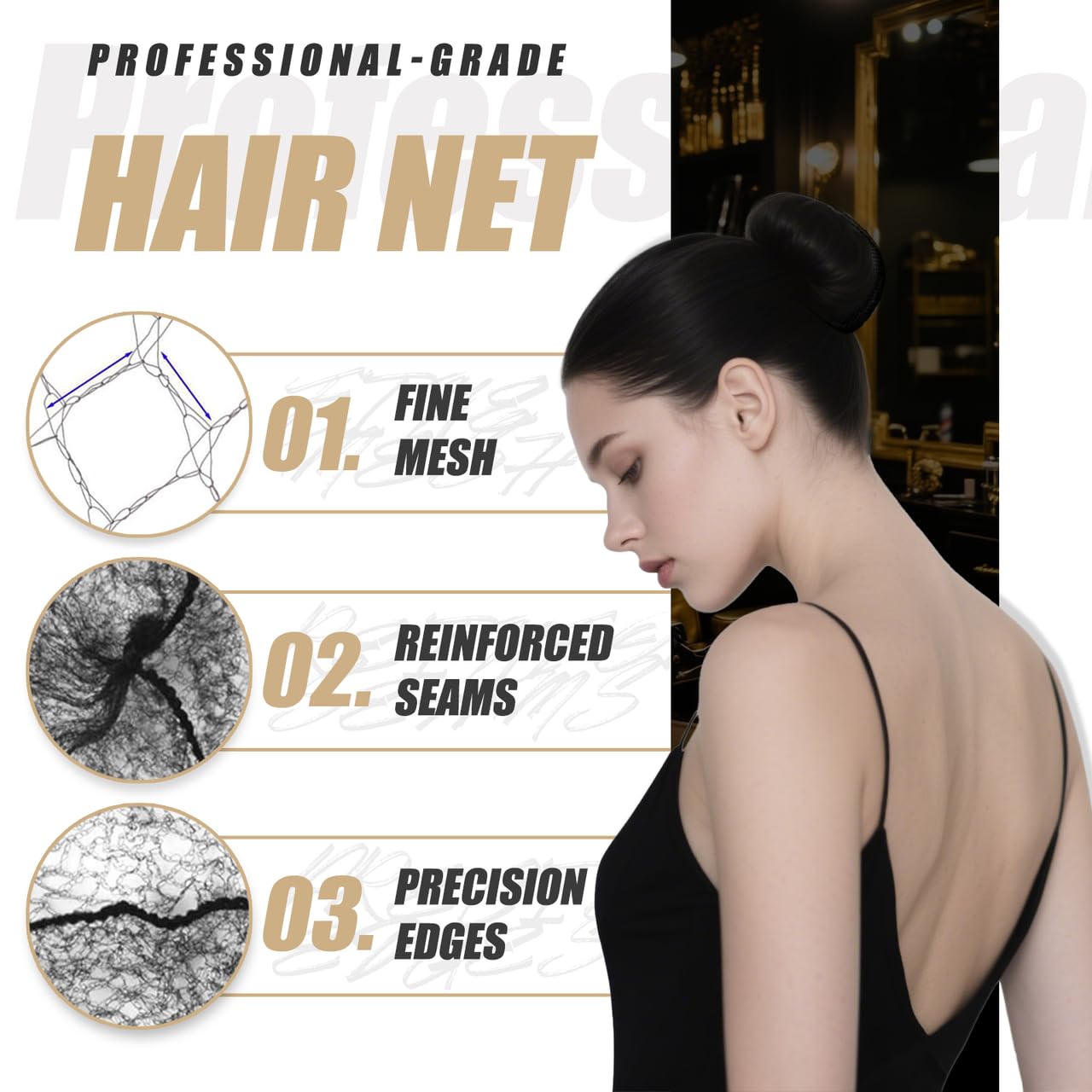 Smilco hair nets securing wig or hair under cap