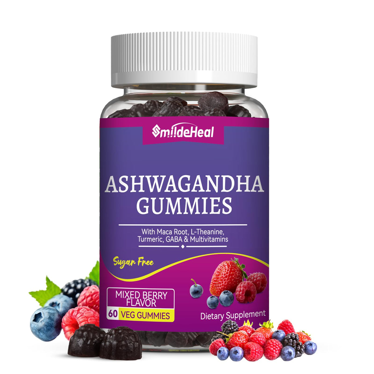 SmildeHeal Ashwagandha Gummies 3000mg bottle front view