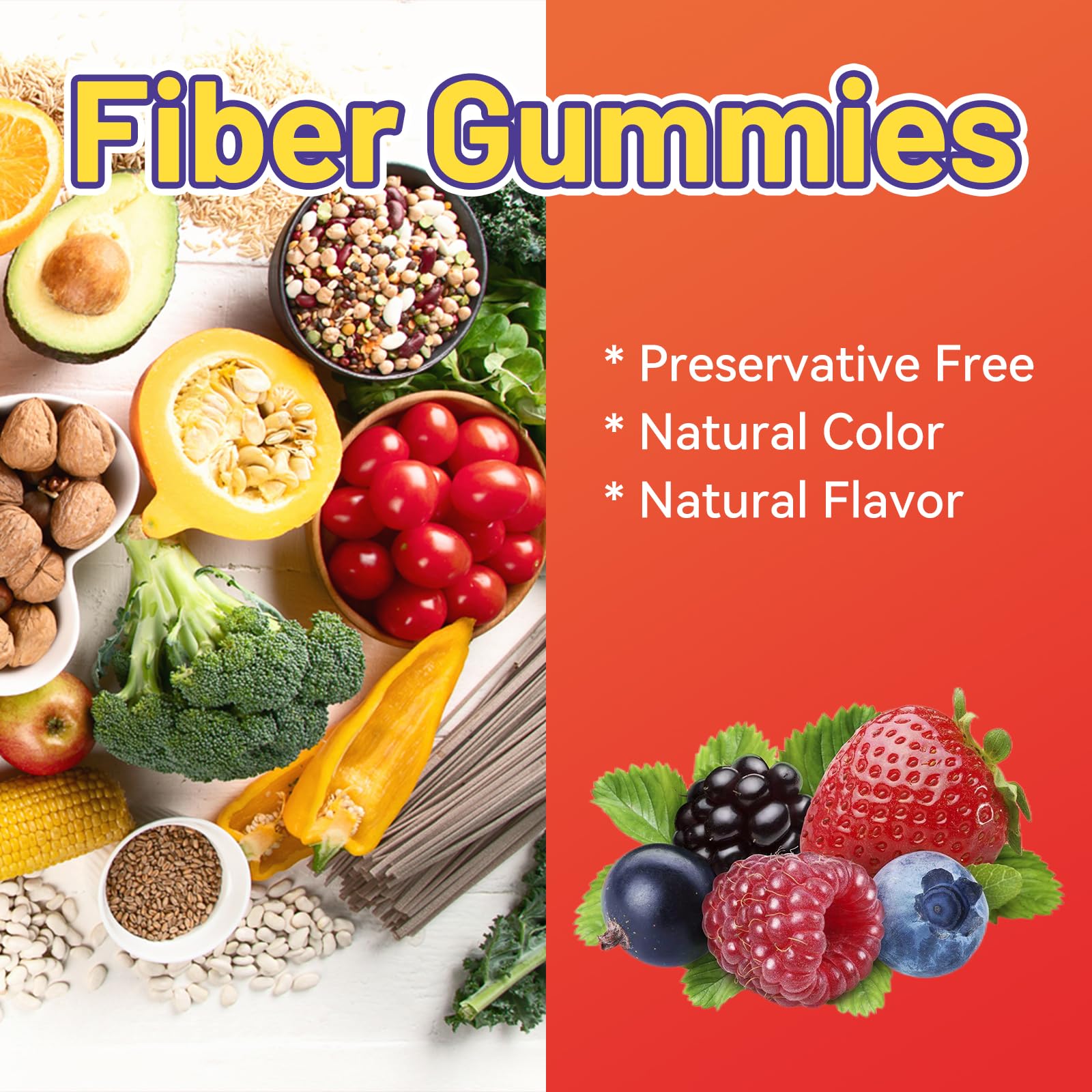 SmildeHeal Fiber Gummies ingredient panel