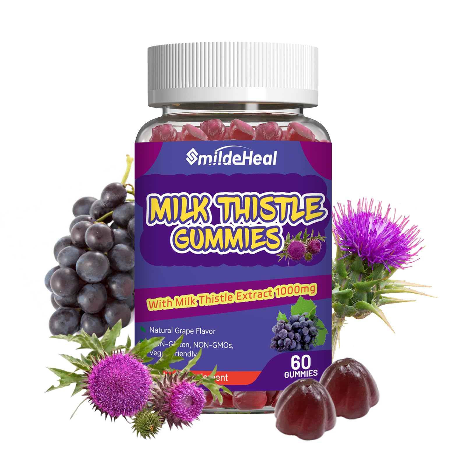 Hero shot of SmildeHeal Milk Thistle Gummies