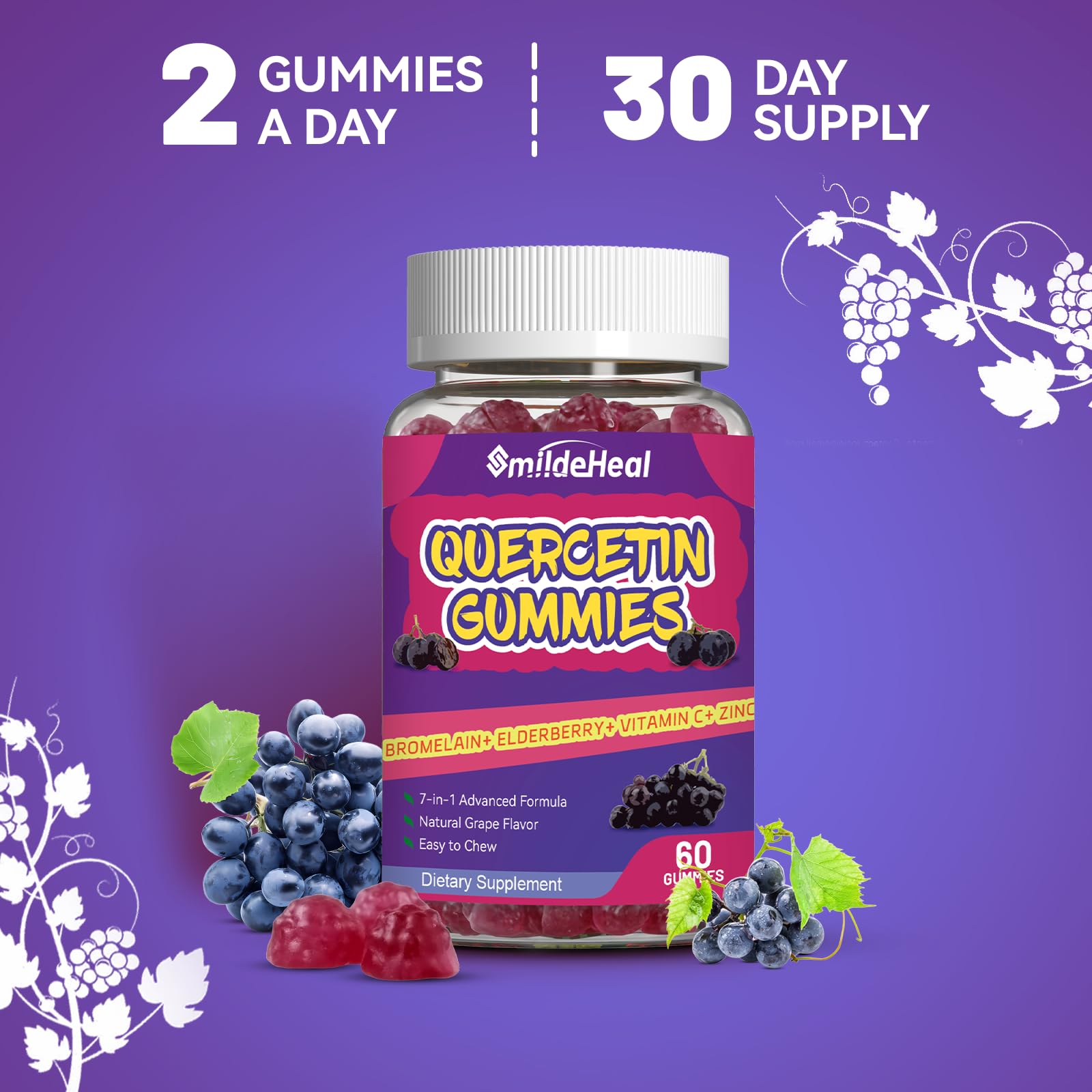 Kid-friendly SmildeHeal Quercetin Gummies design