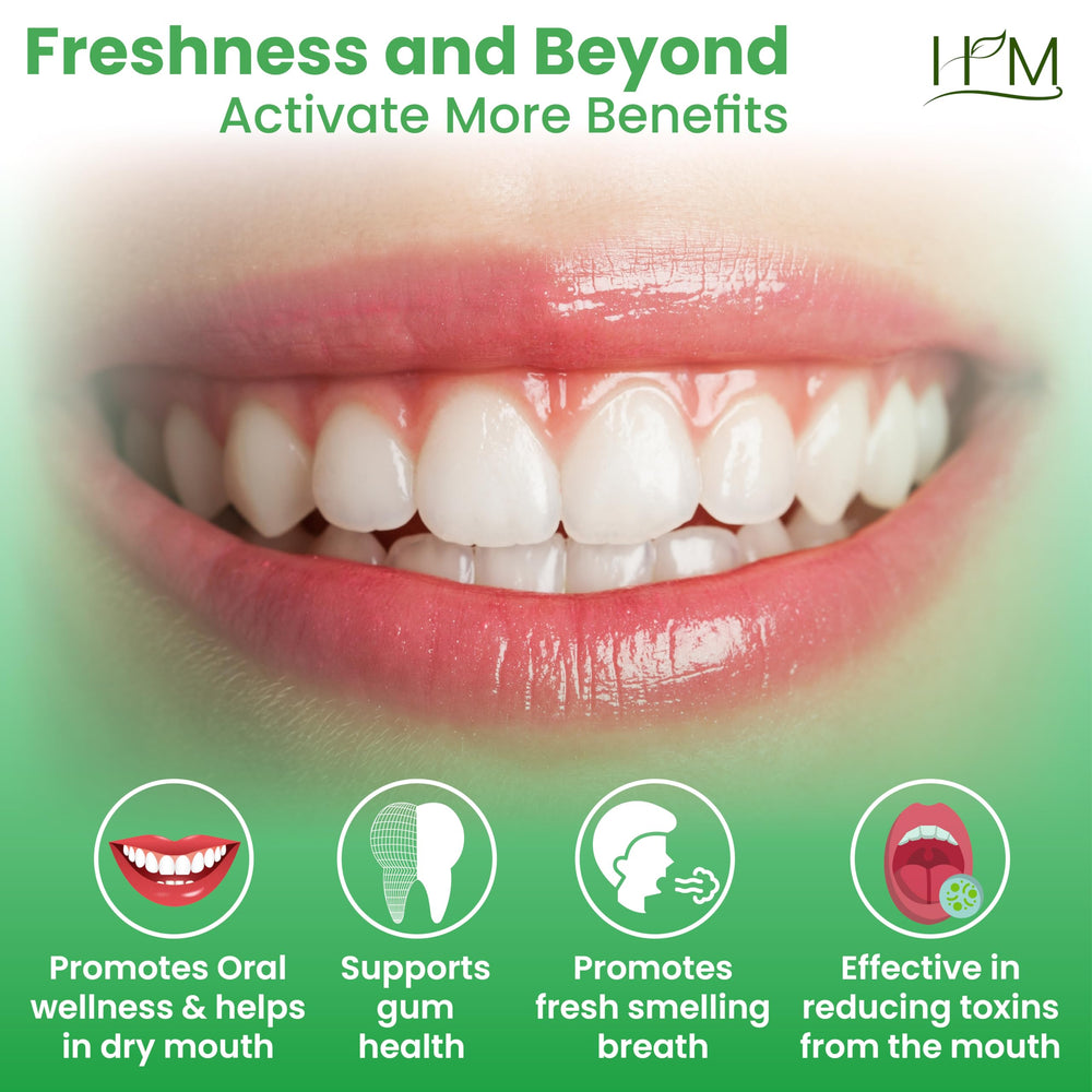 Teeth whitening visual representation from oil pulling