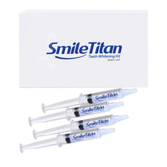 Smile Titan Teeth Whitening Gel Refill 4x Syringes packaging with 44% carbamide peroxide