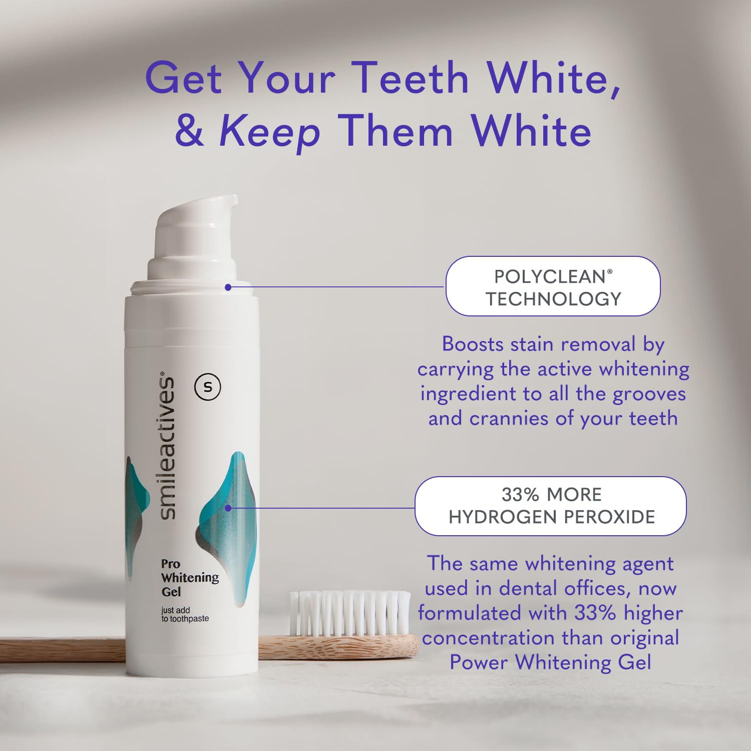 Close-up of Smileactives PolyClean whitening foam