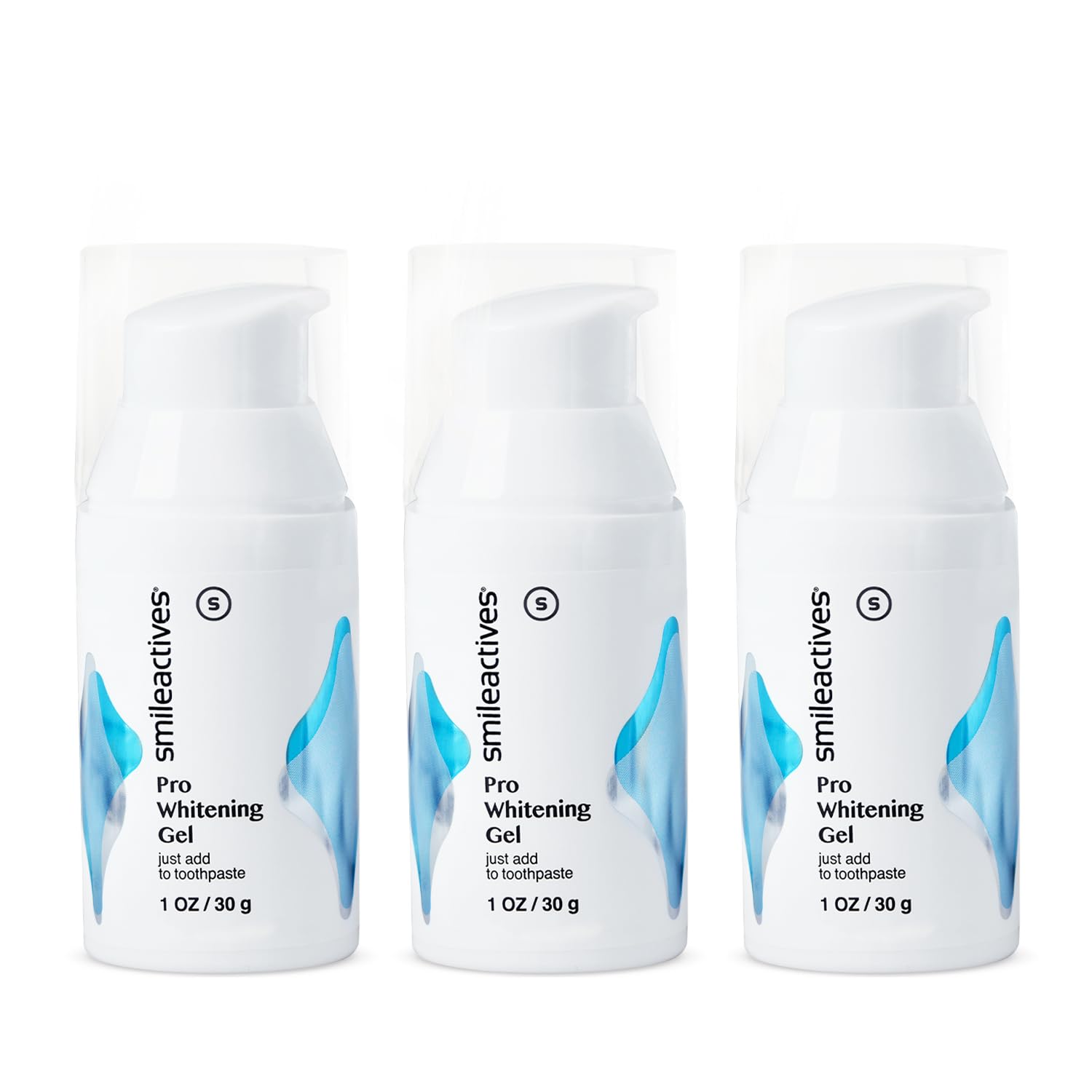 Hero image of Smileactives Pro Whitening Gel toothpaste 3-pack in 1 oz bottles