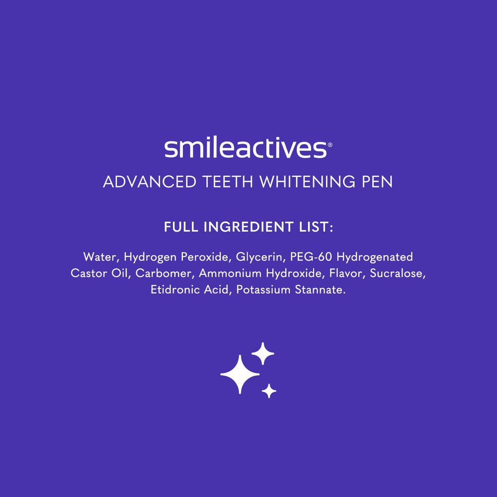 Product packaging and contents of Smileactives whitening pen