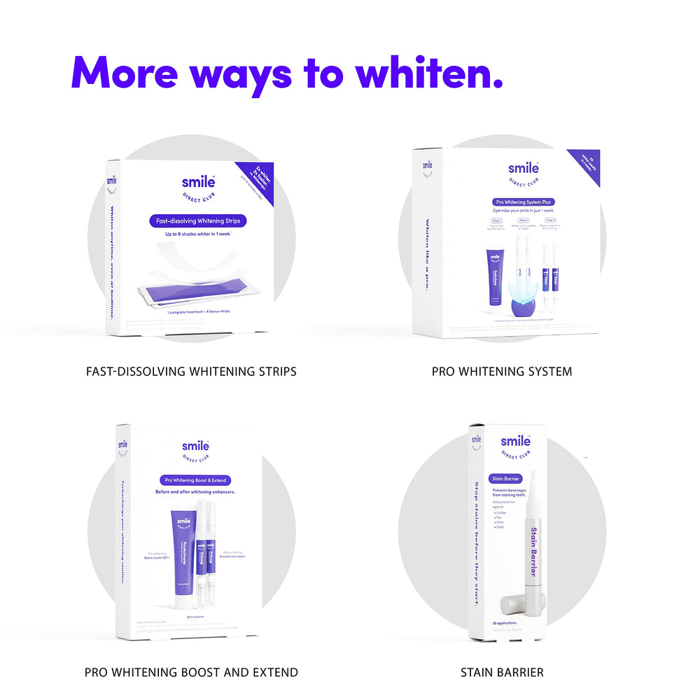 SmileDirectClub whitening kit packaging and branding
