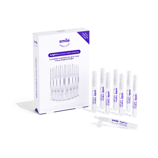Open kit showing 8 whitening pens