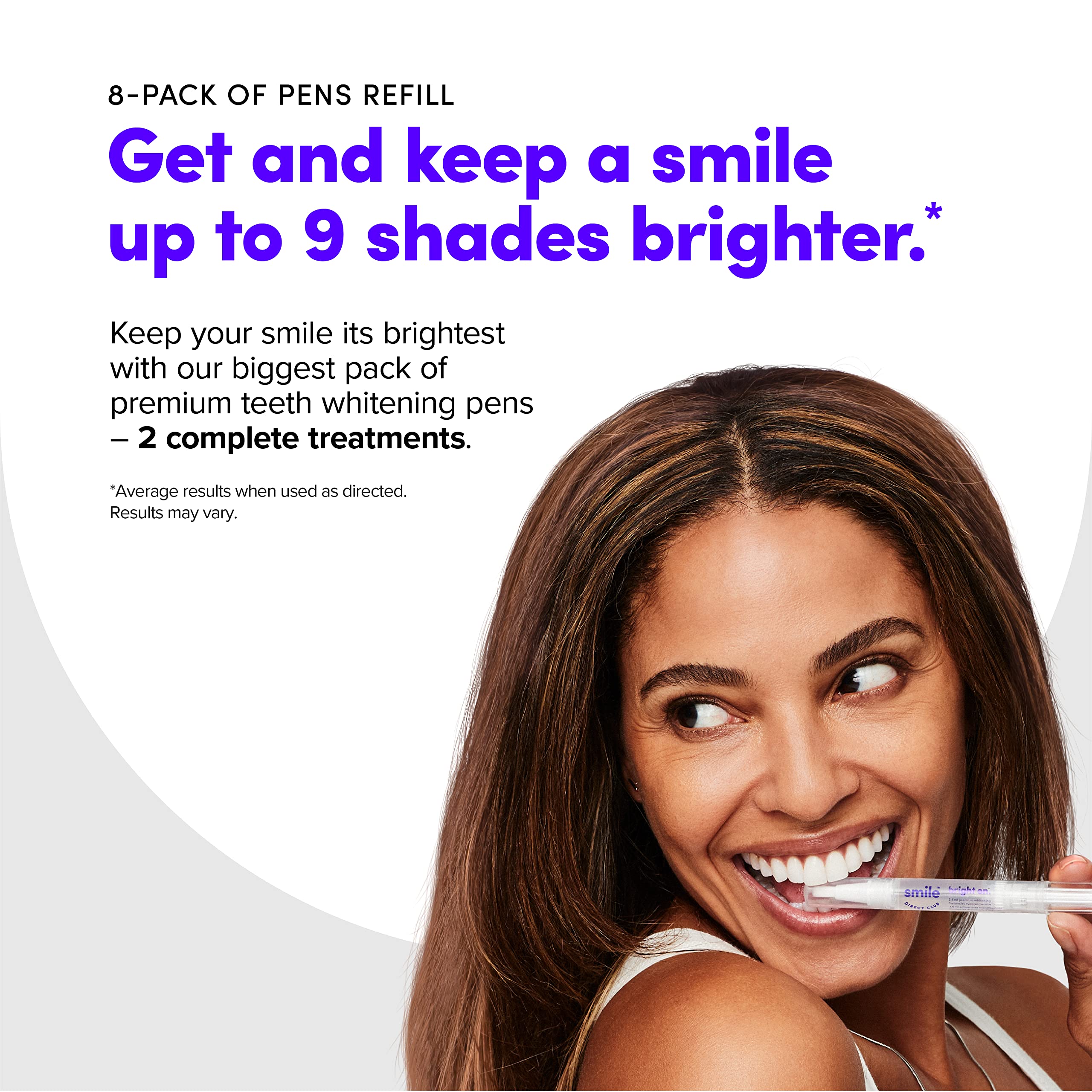 Applying whitening gel from a pen to teeth with SmileDirectClub kit