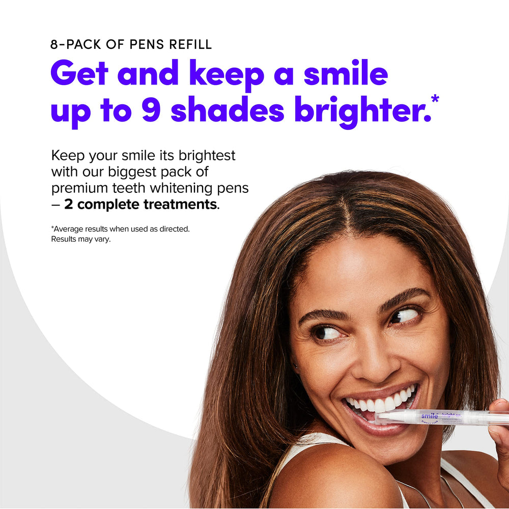 Applying whitening gel from a pen to teeth with SmileDirectClub kit