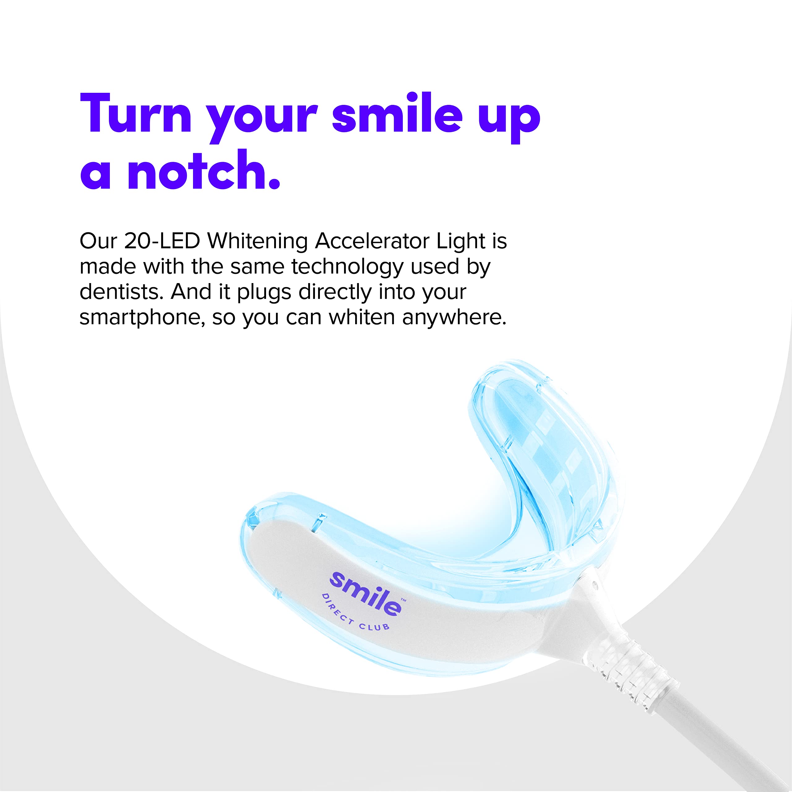 Box and contents of the SmileDirectClub whitening kit