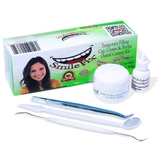 SmileFix dental repair kit components for fillings, caps, crowns and bridges - image 01