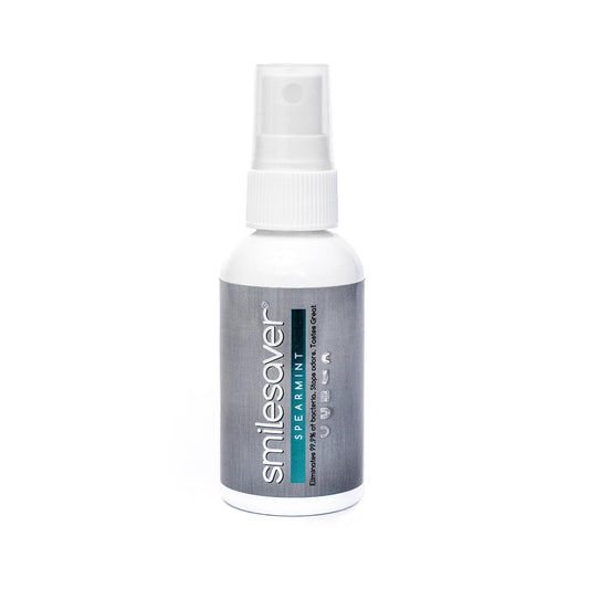 Smilesaver Retainer Cleaner bottle with mint spray