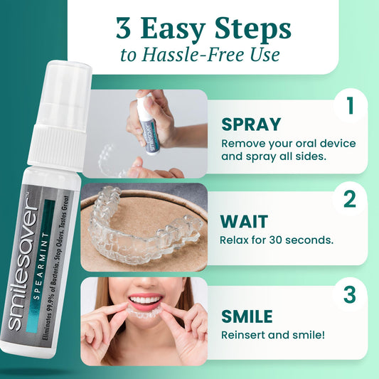 Smilesaver cleaner spray packaging and bottle