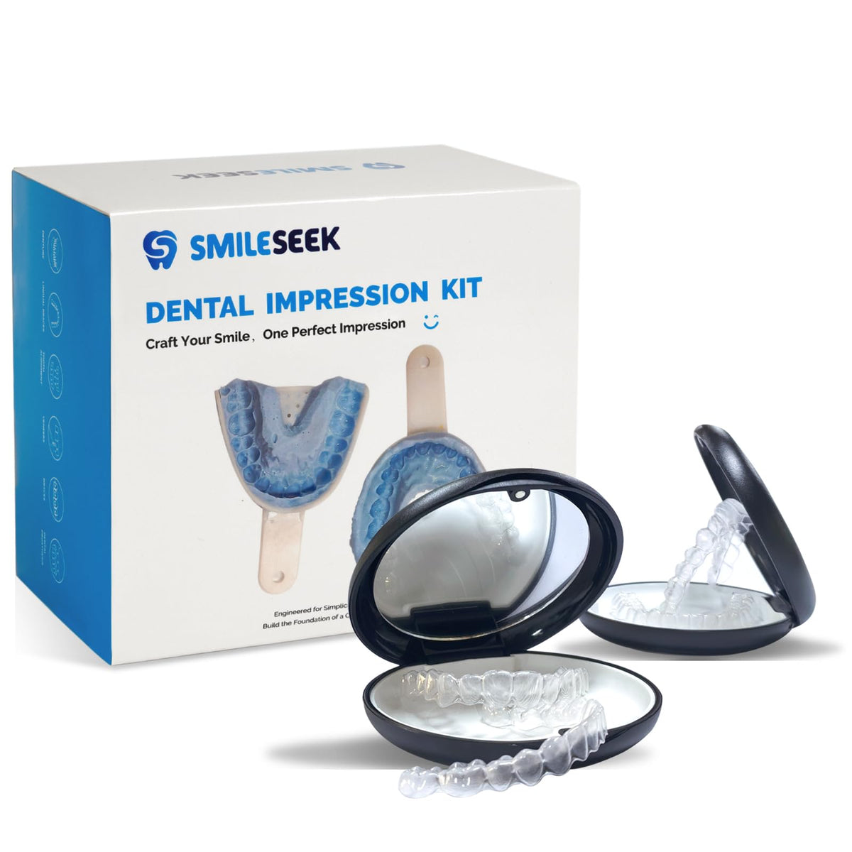 SMILESEEK clear retainers set for upper and lower teeth (2-set kit)