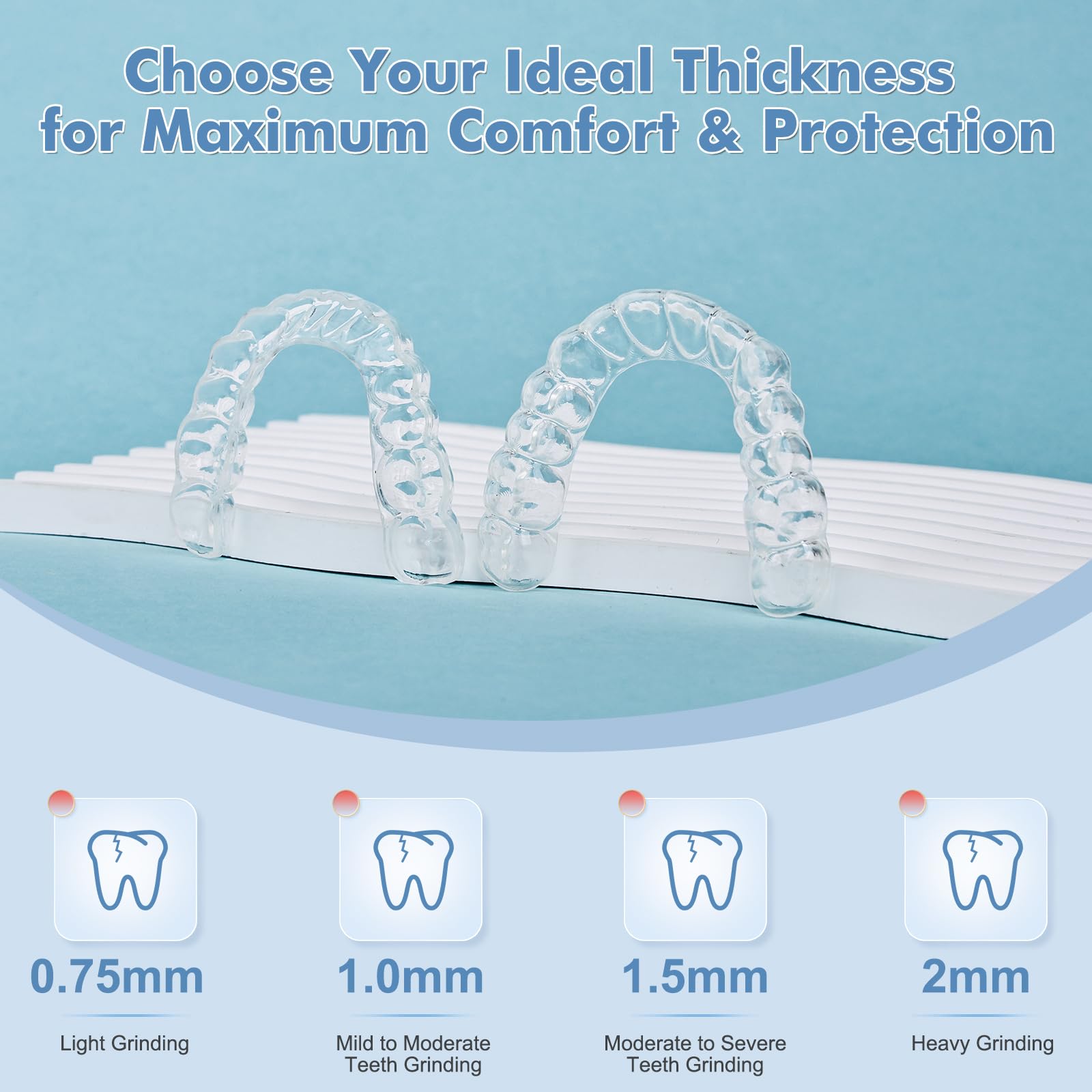 SMILESEEK mouth guard with soft inner layer and hard outer shell (2.0mm)