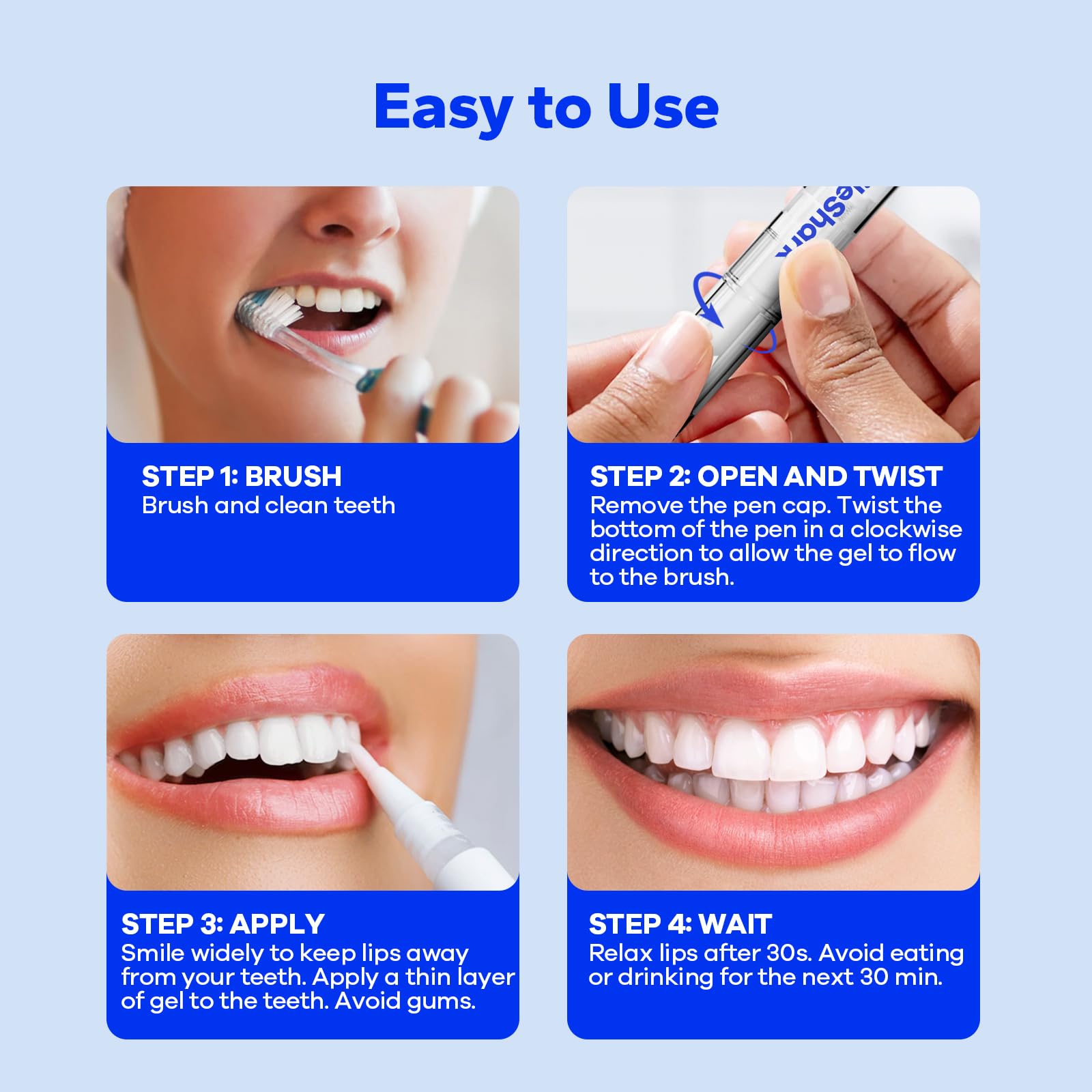 Retail display of SmileShark whitening pens