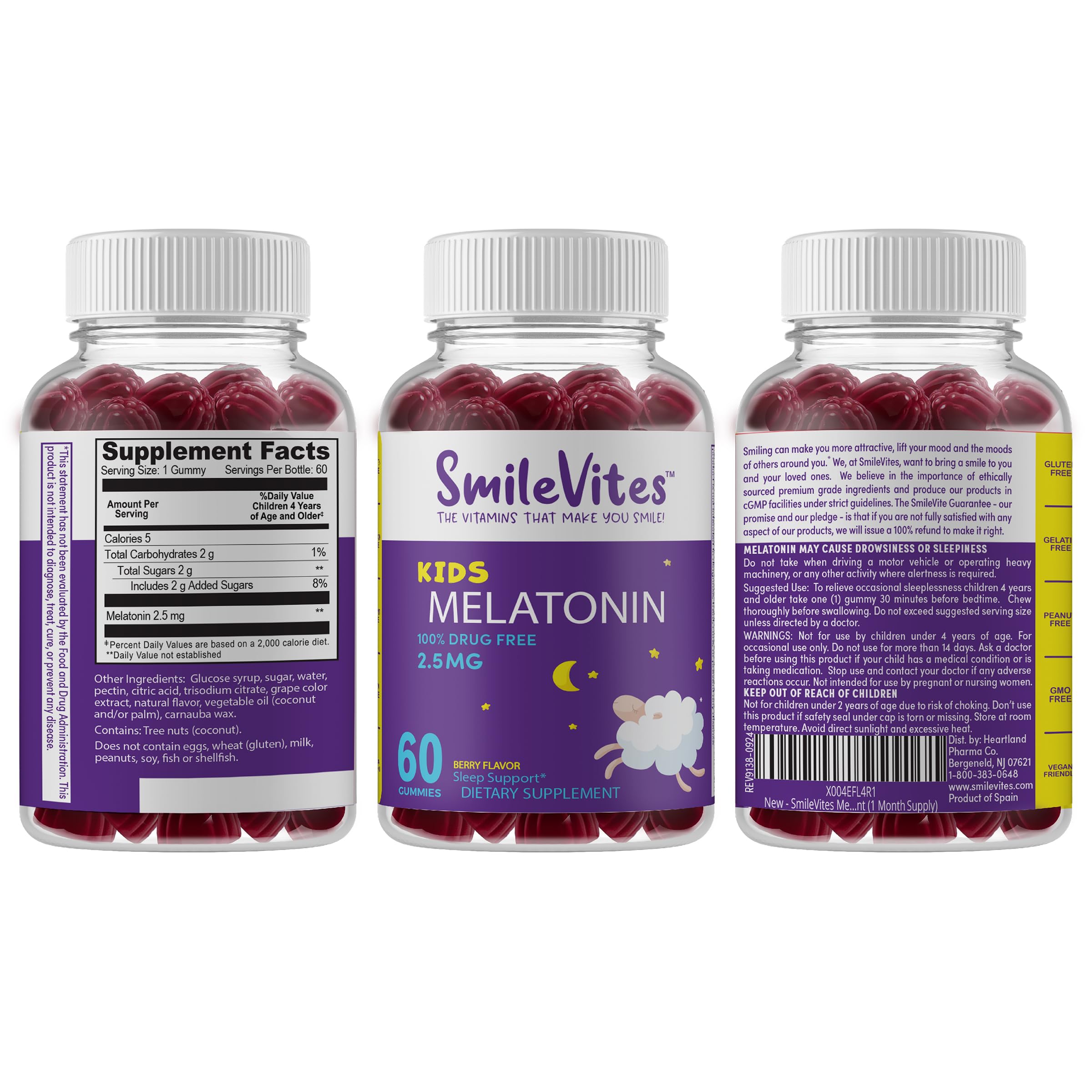 Berry-flavored melatonin gummies for children