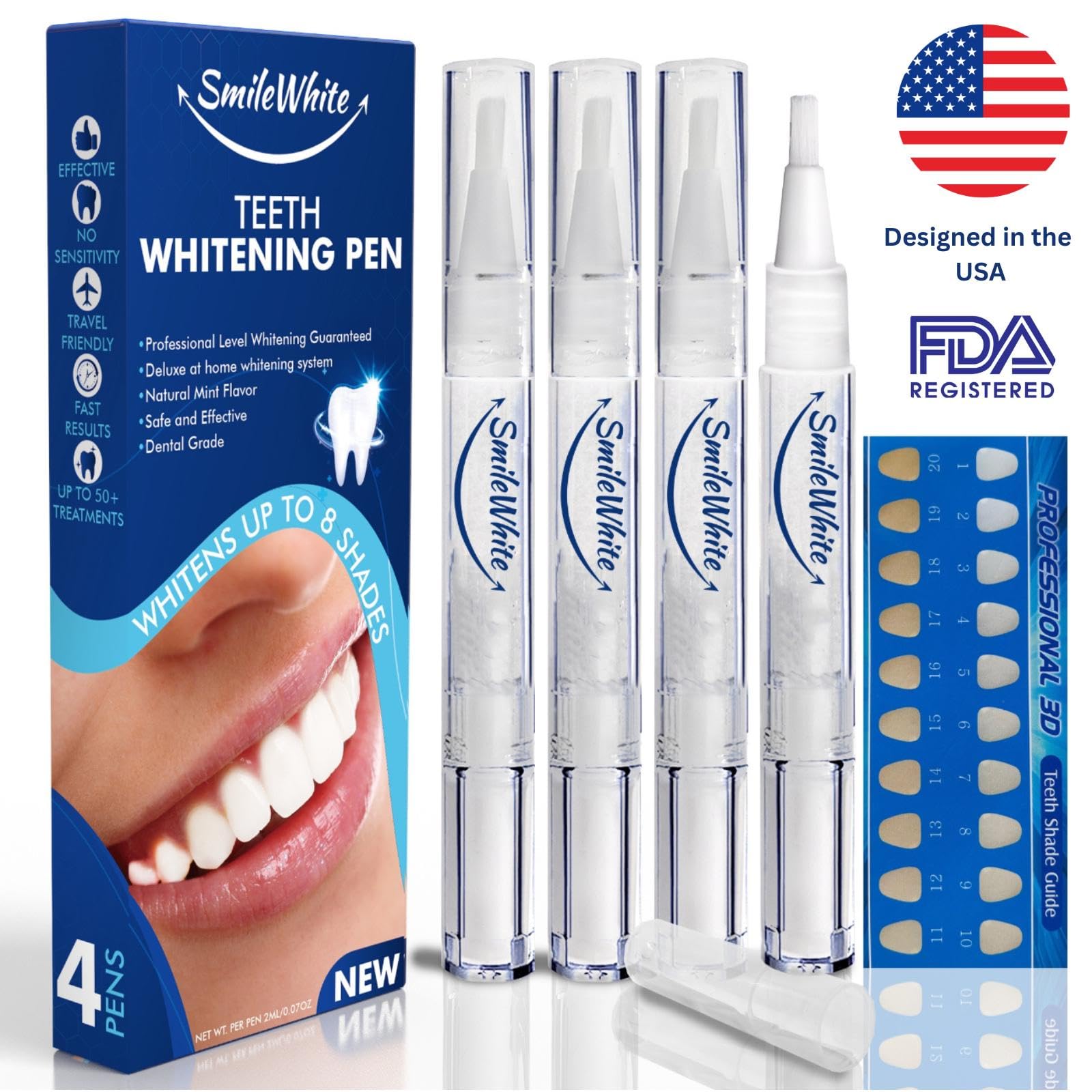 Travel-friendly SmileWhite whitening pens in a compact design