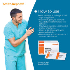 Smith & Nephew UNI-SOLVE portable-pack ready for travel and quick adhesive cleanups.