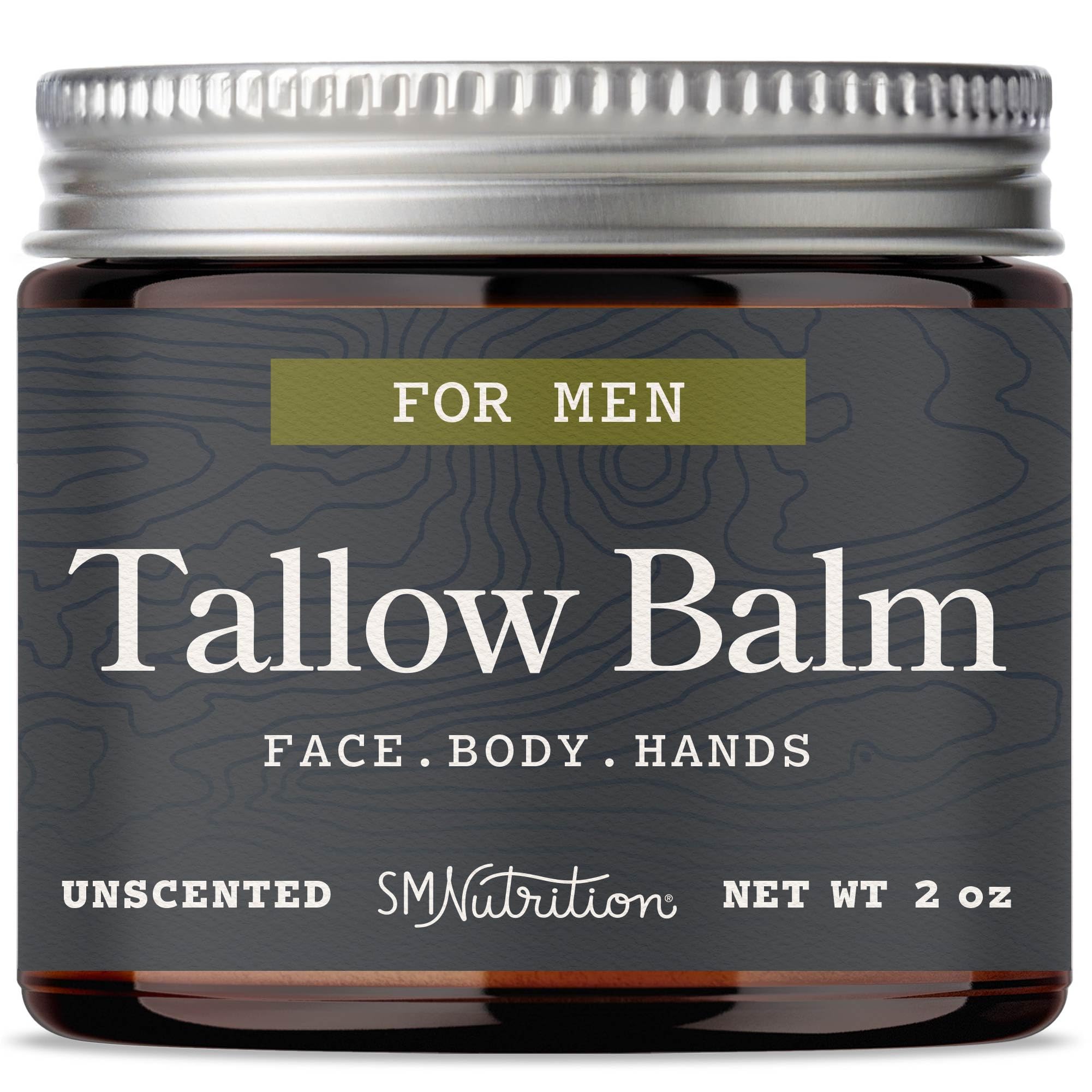 SMNutrition Beef Tallow Balm for the face provides deep hydration for daily use.