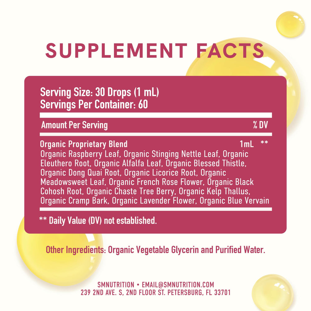 SMNutrition Hormone Balance Liquid Drops with black cohosh highlights traditional menopause comfort.