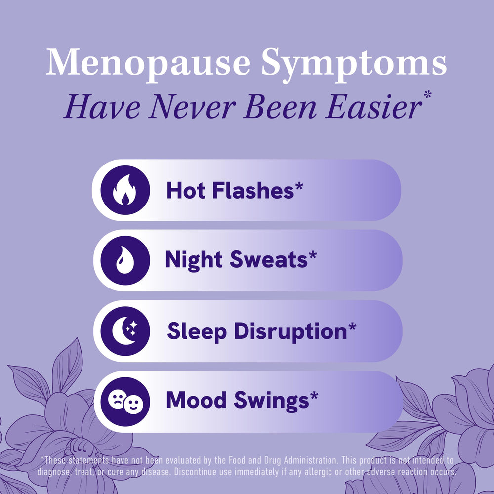 SMNutrition Menopause Support bottle pour depicts easy dosing for a daily routine.
