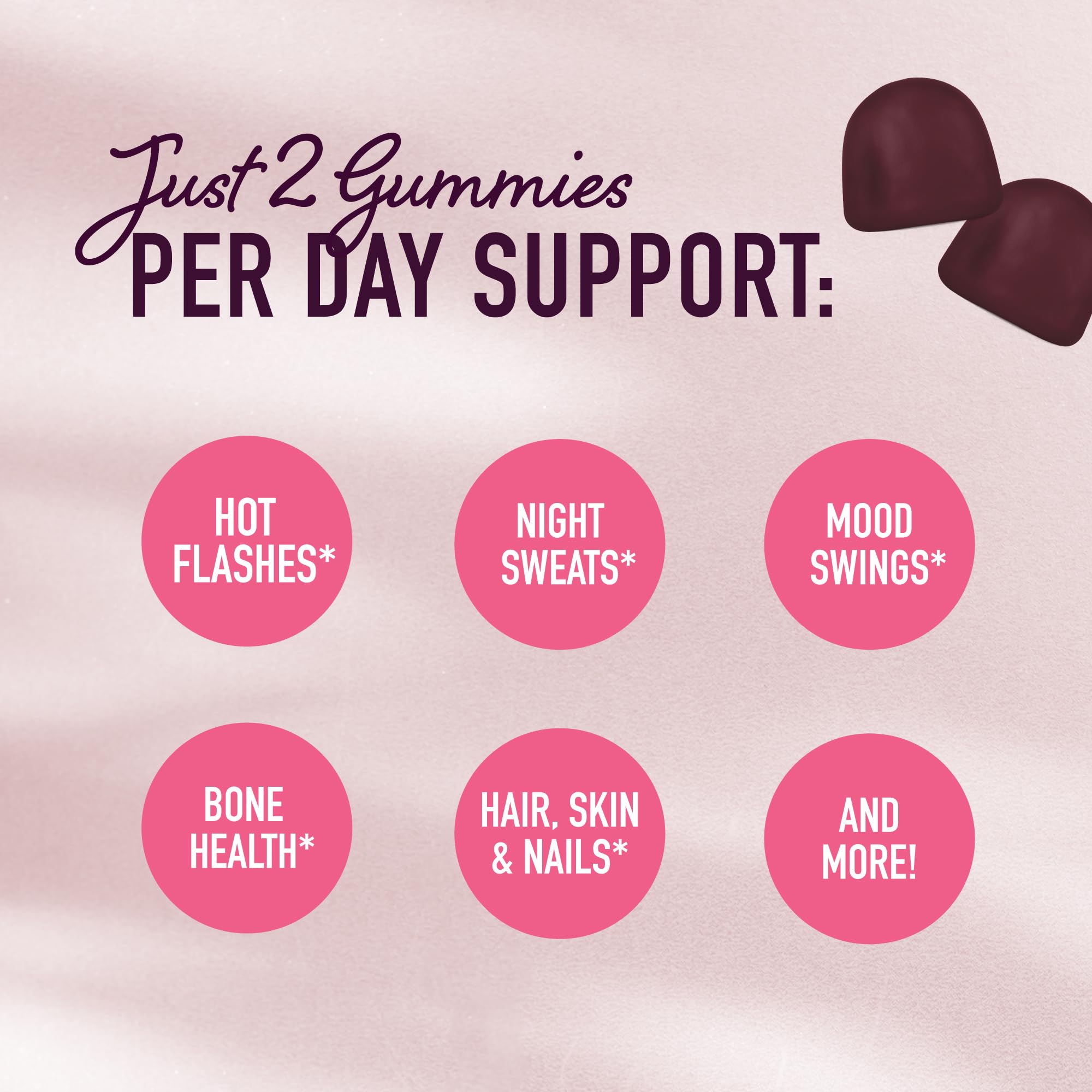 SMNutrition Menopause Support Gummies Vitamin D3 label close-up for bone support potential.