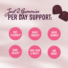 SMNutrition Menopause Support Gummies Vitamin D3 label close-up for bone support potential.