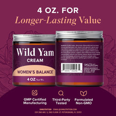 SMNutrition Wild Yam Creme with vitex and black cohosh highlights herbal balance