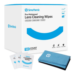SmoTecQ Eyeglass Cleaning Wipes Kit with 180 pre-moistened wipes