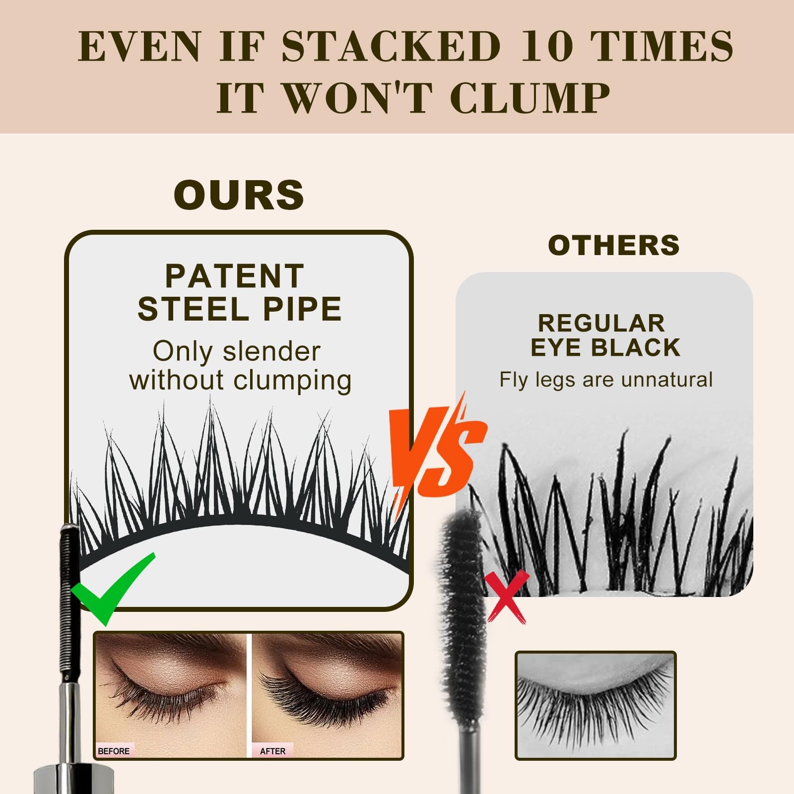 Smoke Whisper Iron Wand Mascara brushless wand shown for precise curling