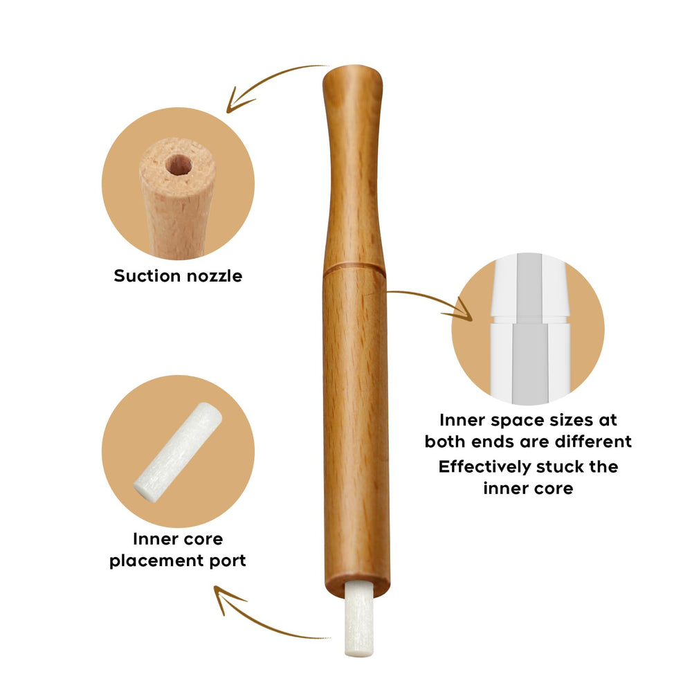 Natural plant fiber inner core soaked in essential oils