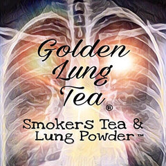 A cup of Smokers Tea & Lung Powder being stirred in hot water to drink