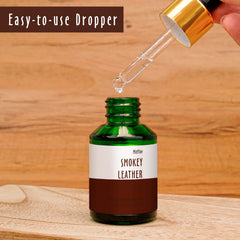 UV-protected glass bottle of Smokey Leather Fragrance Oil