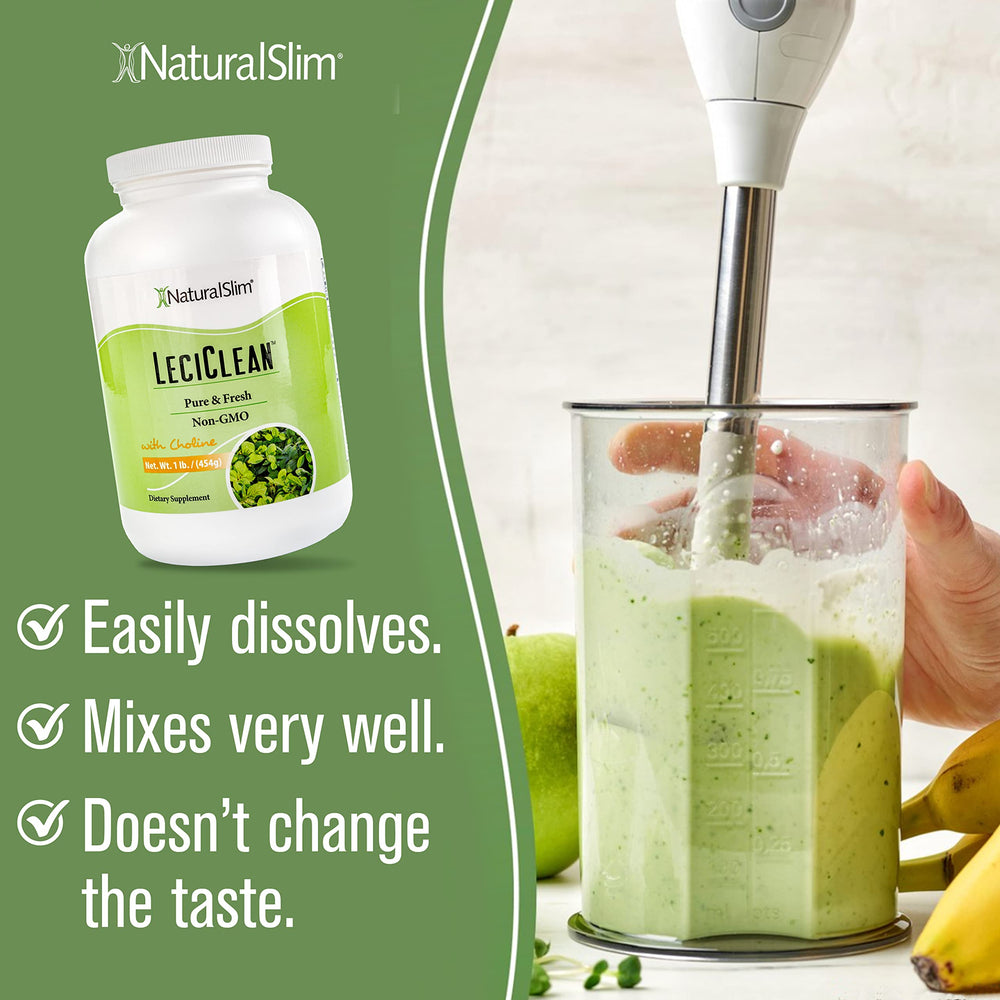 Lecithin powder dissolving smoothly in a drink