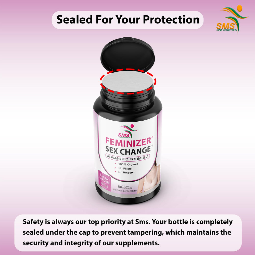 SMSHealthProducts Feminizer packaging close-up shows discreet branding.