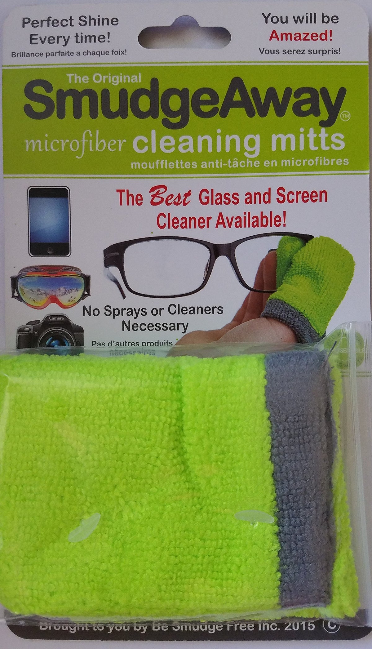 SmudgeAway Microfiber Cleaning Mitt 1 Pack – cleans glasses and screens