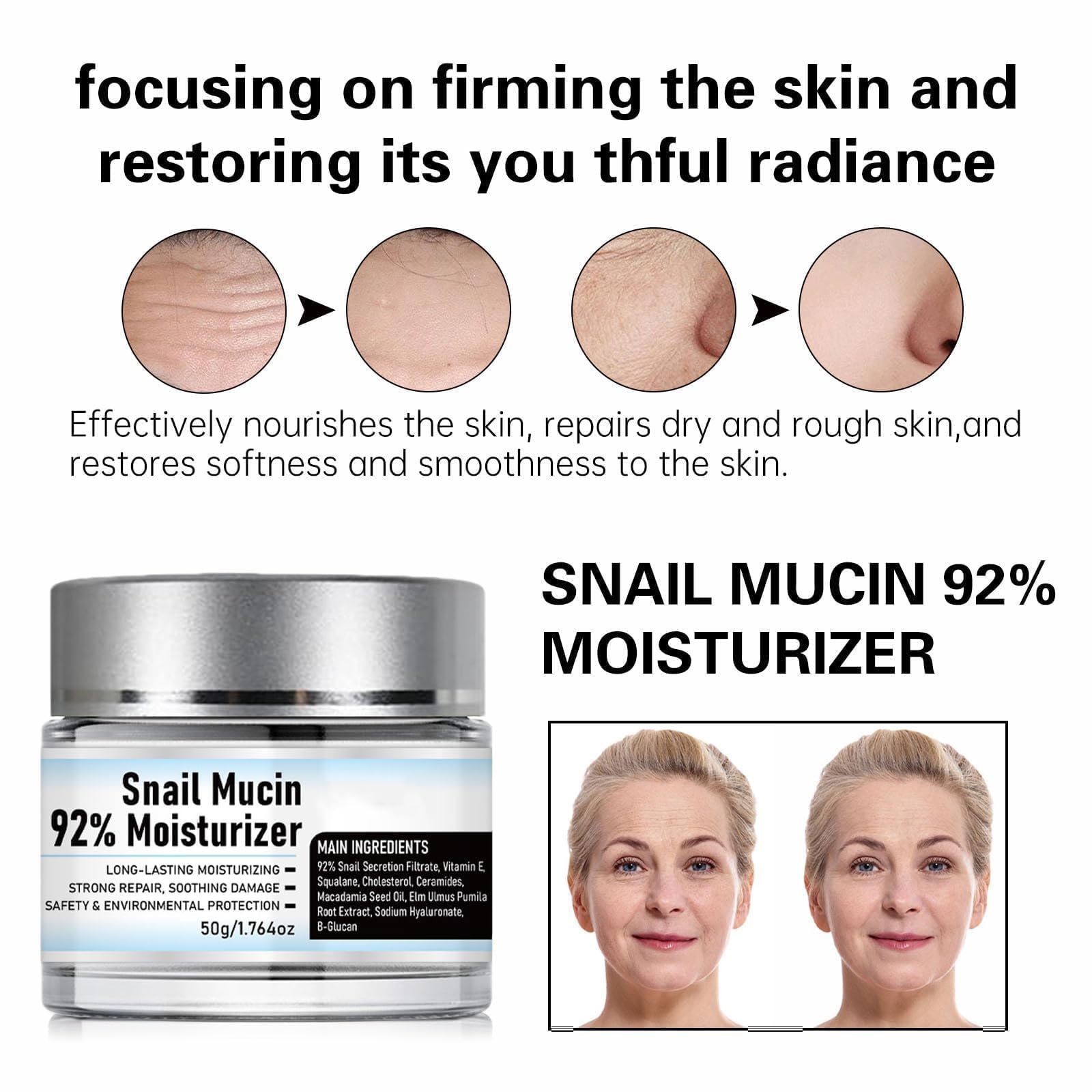 Applying Snail Mucin Original on the face for fast absorption