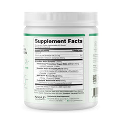 Product packaging for Snap BCAA Powder with label