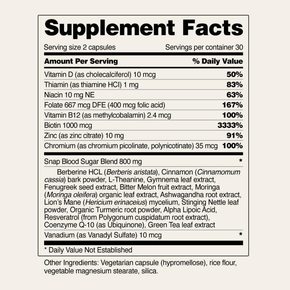Nutrition facts and serving size on the label