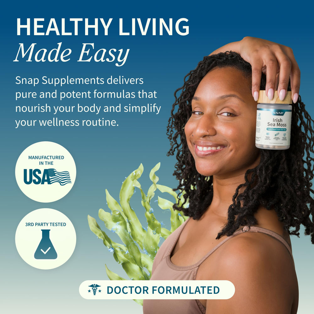 Concept image linking sea moss to healthy skin