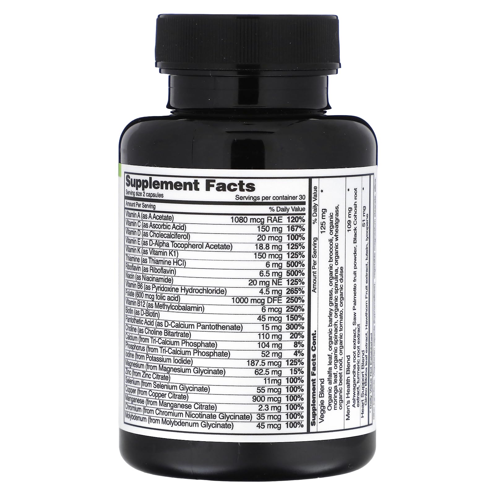 Close-up of Snap Supplements Men's Multivitamins capsules