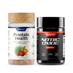 Bundle image showing Nitric Oxide Booster and Prostate Health bottles side by side