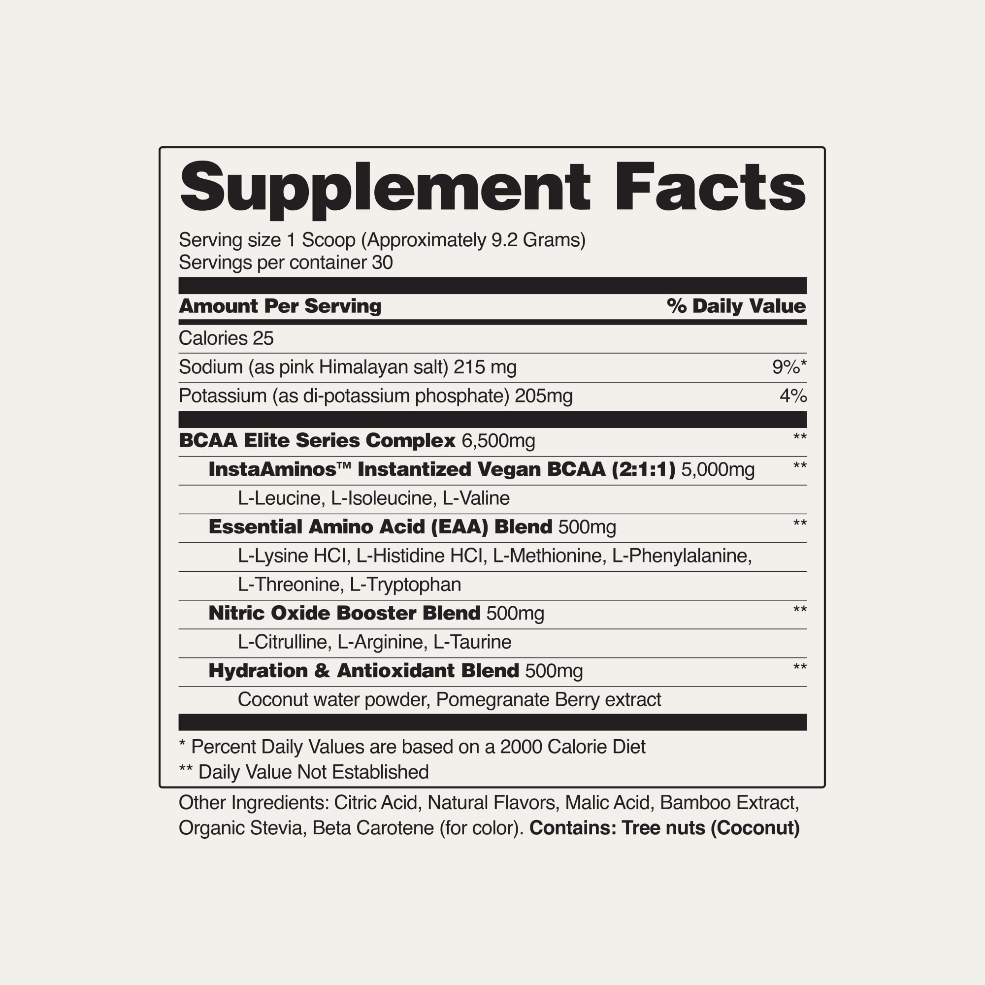 Serving directions for 30 servings