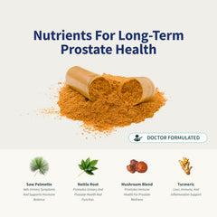 Saw palmetto and nettle root ingredients for prostate health