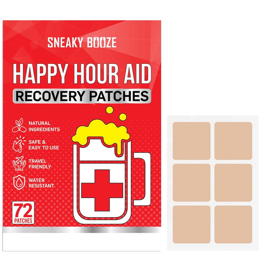 Sneaky Booze patch applied on arm for discreet hydration delivery.