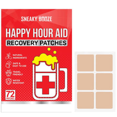 Sneaky Booze patch applied on arm for discreet hydration delivery.